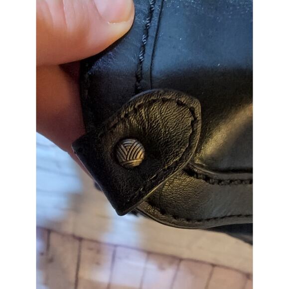 THE Sak Ventura Convertible Strap Backpack Black Leather Canvas Studs 2 straps - Picture 16 of 16